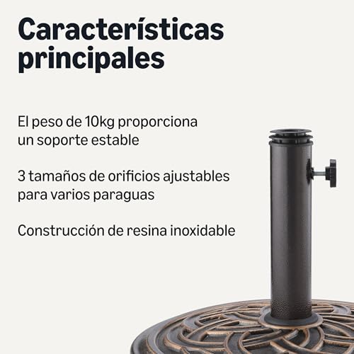 Base Ajustable para Sombrilla de Terraza Amazon Basics negro 3