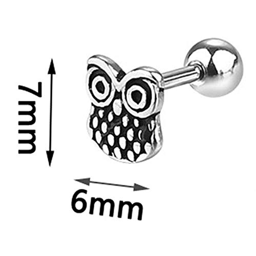 Stainless Steel Retro Vintage Owl Bird Cocktail Party Stud Earrings2