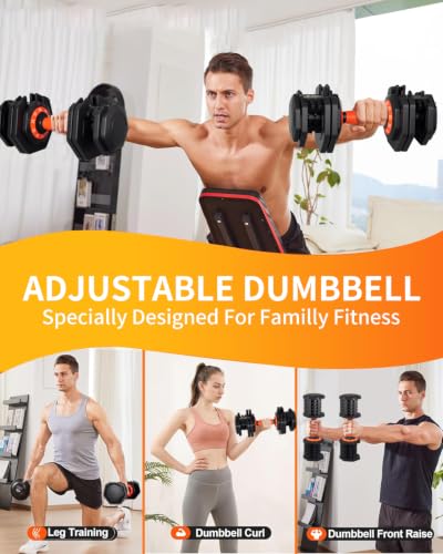 Image of Adjustable Dumbbell Set, 10-in-1 25LB /50LB /90LB Ajustable Dumbbells with Safe Locking System, Enclosed Storage Tray, 1 Sec Fast Adjustment, Comfortable Non-Slip Textured Grip, Suitable for Home Gym Workouts Men and Women