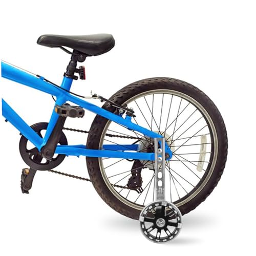 Juego de ruedas de entrenamiento con luces LED, estabilizadores con accesorios auxiliares para bicicleta infantil, ruedas auxiliares silenciosas con luces intermitentes para niños miniatura 5