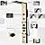 Homevacious 5 In 1 Shower Panel System,LED Rain Waterfall Shower Head and Adjustable Massage Body Jets,3 Settings Handheld Head and Tub Spout,Stainless Steel Bathroom Shower Panel Polished Gold