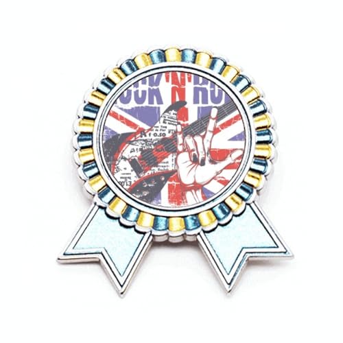 Broche guitare rock Royaume-Uni en métal aux finitions soignées