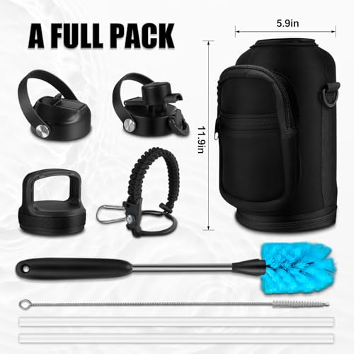 Image of ABOTOCUP Gallon Water Bottle Insulated Keep Cold24H & Hot12H, Large 1 Water Bottle Gallon with Straw Lids&Paracord Handle, 128oz Water Bottle Double Wall Leak-proof BPA Free with Powder Coated