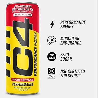 C4 Performance Energy Drink, Popsicle Variety Pack, Zero Sugar Carbonated Preworkout Energy, 200mg Caffeine with Beta Alanine, 12 Fl Oz (12 Pack)