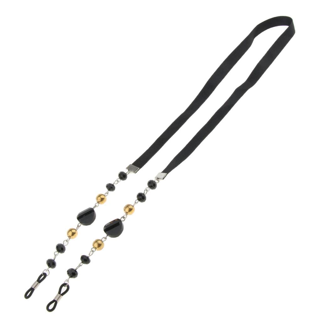 black eyeglass reading glasses sunglasses holder necklace chain string cord