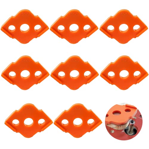8 Pièces Gabarits de Défonceuse à Rayon, ABS D'Angle Arrondi Gabarits, Gabarit pour Defonceuse a Bois Sur Table, Coins Arrondis R5 R10 R15 R20 R25 R30 R35 R40 (Orange)