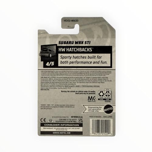 Hot Wheels Subaru WRX STI, Hatchbacks 4/5 miniatura 2