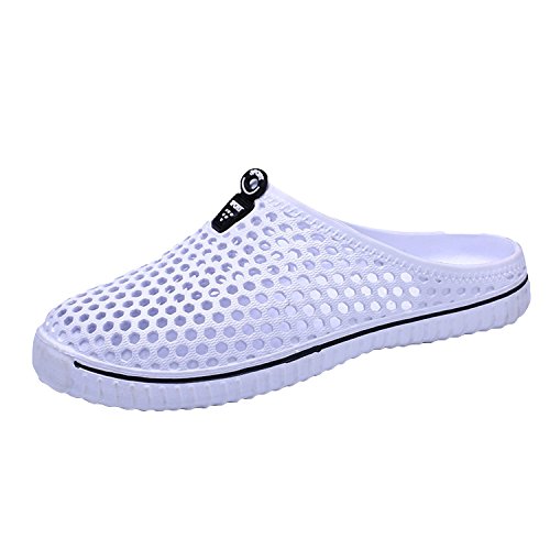 Unisexe Chaussons Slippers Femmes Eau Chaussures Hommes Sabots Plage Chaussures Bain Pantoufles Intérieur De Plein Air Loisir Chaussures Slip-On Chaussures Glisser Sur Creux Chaussures Blanc 38 Meedot