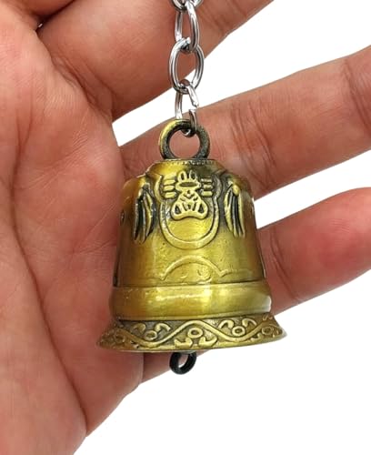 Image of Classic Antique Tibetan Temple Bell Shaped Keyring for Gift Gaurdian bell for Car Bike Bags Metal Key ring Key Chain Bag Charm Gift