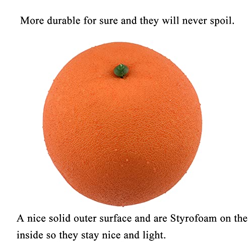 Hahiyo Artificial Orange Fruits Realistic Texture Vibrant Colors Authentic Detailed Lifelike Fake Decorative Fruits 4 Pcs For Dining Room Office Weddings Table Party Photoshoot Theater Show #TOP4