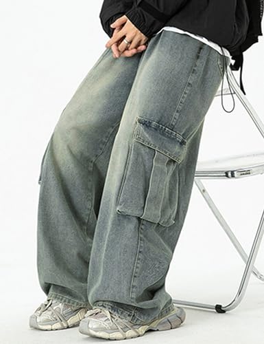 Y2k Baggy Cargo Jeans Men Hip Hop Denim Cargo Pants Vintage Baggy Jeans Y2K Wide Leg Jnco Jeans Streetwear4