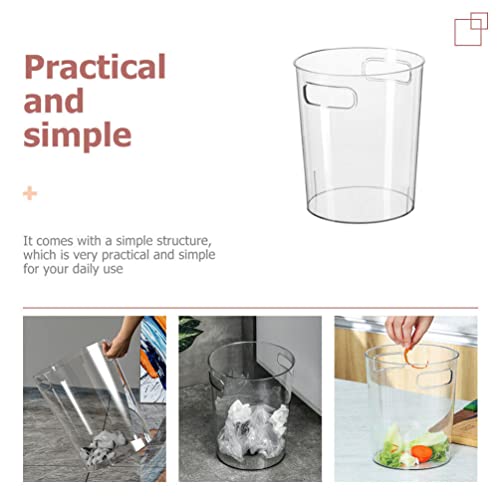 Image of Alipis Garbage Can Garbage Bin Plastic Trash Can Rubbish Bin Small Trash Can Office Trash Decorative Waste Basket Round Waste Basket Clear Creative Bucket