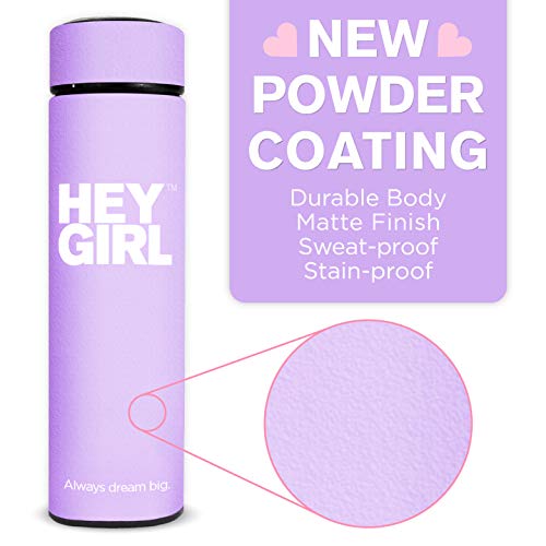 Hey Girl Tea Infuser Bottle 450Ml - Insulated Stainless Steel Water Bottle - Thermos Tea Tumbler With Tea Diffuser - Portable Travel Mug For Loose Leaf Tea & Infused Water - Tea Lovers Gifts For Women #TOP3