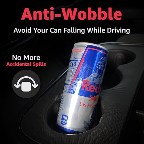 Jmoe USA Slim Can Cup Holder Insert for Car | Fits 8.4oz & 12oz Cans | Reversible and Wiggle-Free Design | Heat-Resistant Material | Compatible with Slim Energy Drinks (2-Pack)
