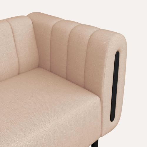Image of Interio by Godrej Paramount L-Shape 3 Seater Right Hand Side Fabric Sofa, 1-Year Warranty, Solid Wood, Beige