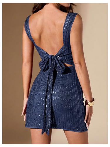 SHENHE Women's Sequin Open Back Glitter Bodycon Slit Mini Dress Sexy Party Night Dress2