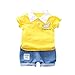 Produktbild LABIUO 0-3 Jahre Alte Babykleidung, Kinderjungen Bananen Druck T Shirt Casual Kurze Hosen Outfits Set Baby Zweiteilig(Gelb,6-12 Monate)