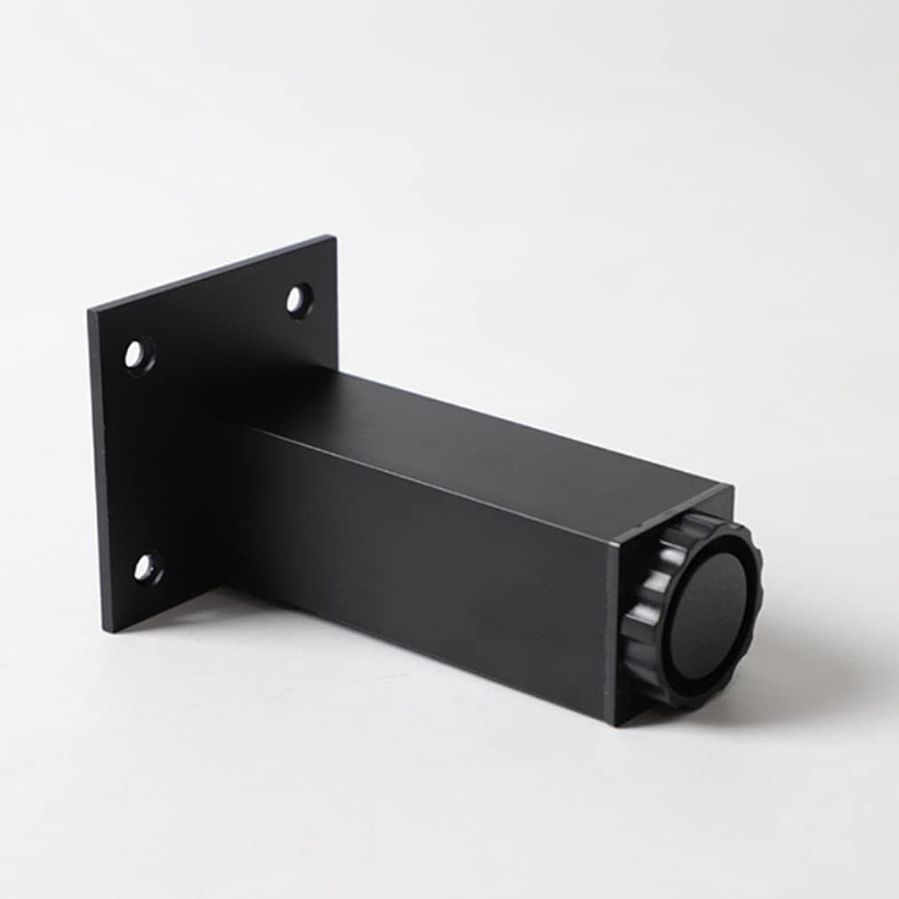 テーブル 脚 交換 4個 高さ調節 家具脚 ブラック ソファ 脚 家具足 角足 アルミ合金 | 陽極酸化表面処理 継ぎ脚 キャビネッ