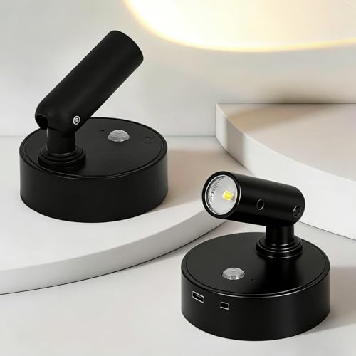 Lámpara de pared con sensor de movimiento para pasillo y dormitorio con carga USB pack de 2