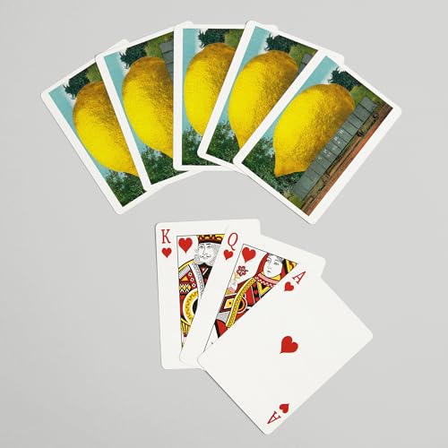 Baraja de 52 cartas tamaño póker con diseño limón miniatura 7