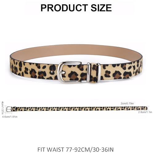 LJCZKA Ladies PU Leather Belt Fashion Casual Skinny Waist Adjustable Belt with Silver Buckles for Jeans Dress2