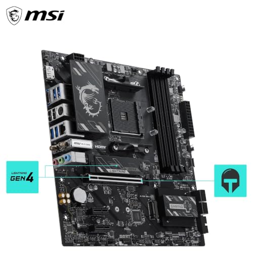 Image of MSI B550M Gaming Plus WIFI6E Motherboard, mATX-Supports AMD Ryzen 5000 Series,5000 G-Series 4000 G-Series,and 3000 Series Processors, AM4-DDR4 Memory Boost 4400+MHz /OC, PCIe 4.0 x16, M.2 Gen4, 1G LAN