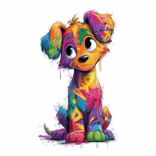 ZAMAEIU Poster Animaux, Chien graffiti, Modernes Motifs chien Tableaux Muraux, Déco Poster pour le salon, la chambre, Couloir de bureau...