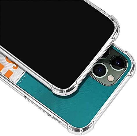 Skinit Clear Phone Case Compatible with iPhone 12 Pro Max - Officially Licensed NFL Miami Dolphins White Striped Design