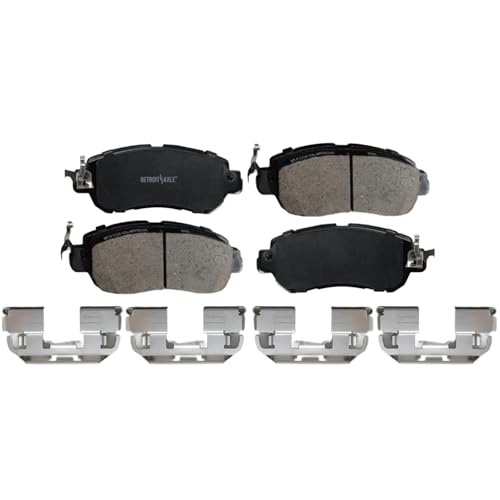 Image of Detroit Axle - Front Brake Pads for 2017-2020 Nissan Kicks, 2018 2019 Kicks | Ceramic Brake Pads with Hardware Set Replacement