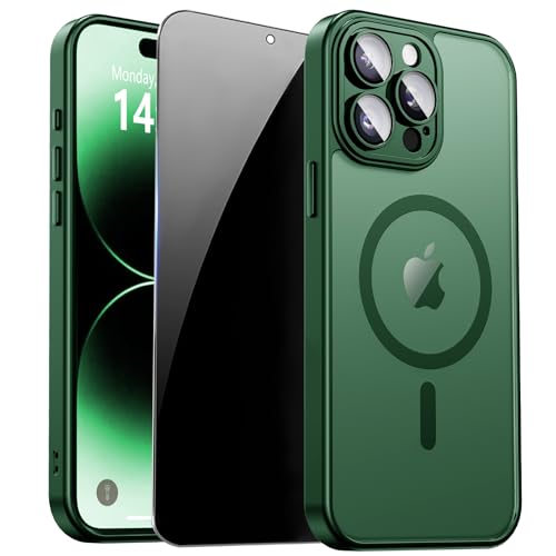 Image of for iPhone 14 Pro Max Case with Privacy Screen Protector, Green