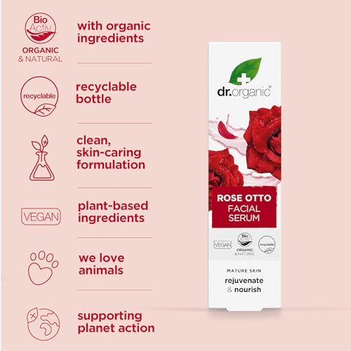 Dr Organic Rose Otto Rosa Facial Serum Siero Viso 30 Ml - 3