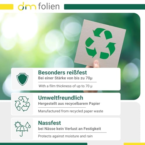 dm-folien Bio-Müllsäcke 120 Liter I Braune Bioabfallsäcke aus Papier I Nass- & reißfeste Müllbeutel für kompostierbare Abfälle, Gartenabfälle & Biotonnen I Kompostierbare Papiermüllbeutel
