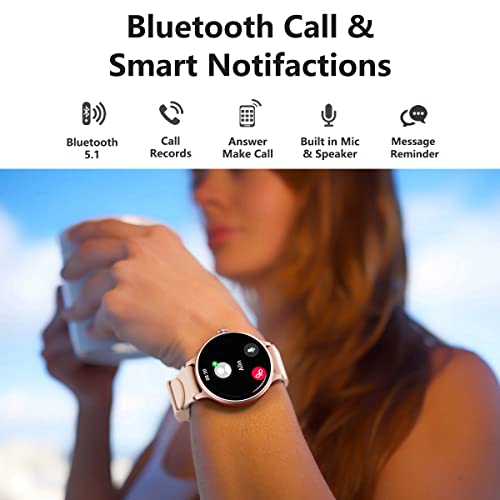 Fitvii Smart Watch For Women Answer/Make Call, Fitness Tracker With 24/7 Blood Pressure Heart Rate And Blood Oxygen Monitor, Sleep Tracker Step Counter Waterproof Smartwatch For Android And Ios Phone #TOP2
