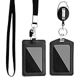 【Einfacher zu erreichen und zu wischen】 - Mit einer langlebigen und ausziehbaren 18-Zoll-Leitung ist unser Ausweis. Der Ausweishalter kann problemlos und ohne Haken oder Probleme zurückkehren. Über das freie Fenster können Sie den Barcode und Ihre ID-Karten scannen.