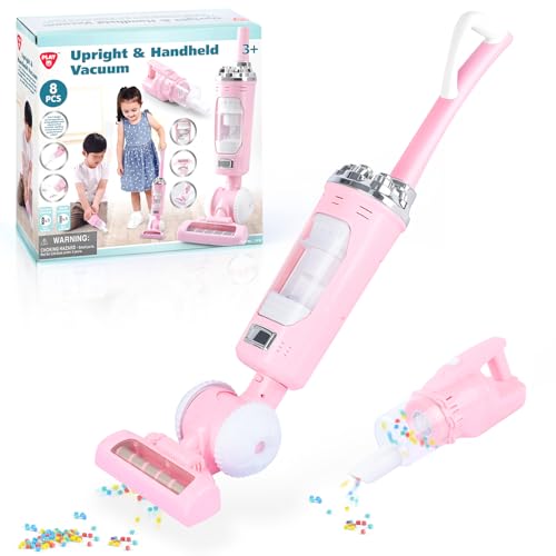 PLAY 2 in 1 Aspirapolvere Giocattolo Bambini, Aspirapolvere Funzionante con Particelle EVA, Effetto di Aspirazione e...