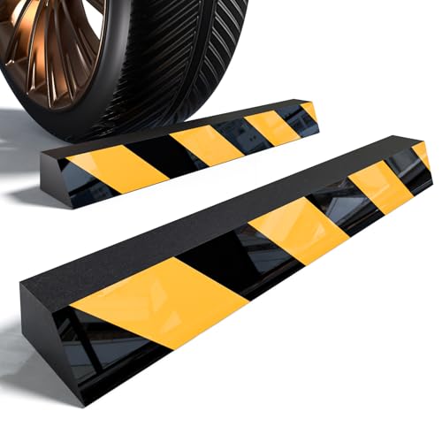 Caballus Parking Aid - Lightweight EVA Parking Guide with Reflective Strips, No-Drill Peel & Stick for Compact Cars (2-Pack, Includes Adhesive & Screws)