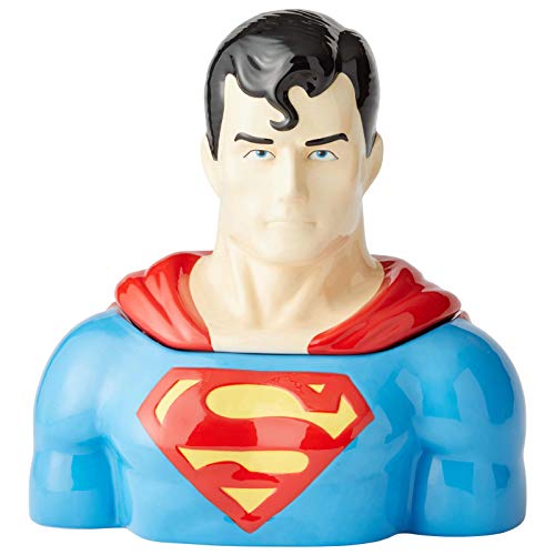 Enesco 6003737 DC Comics Ceramics Superman Cookie Jar Canister, 10.5 Inch, Multicolor