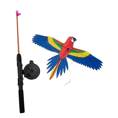 Sosoport Boys and Girls Kite Fishing Rod Set Easy to Fly Kite Toy Animal Design for Beach Fun