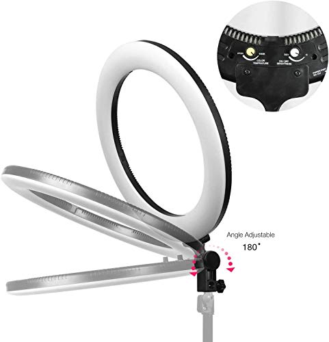 LED-Ringlicht-Kit, dimmbares Selfie-Ringlicht, verstellbare Halterung und Handyhalter, geeignet für Video, Foto, Kamera – Bild 5