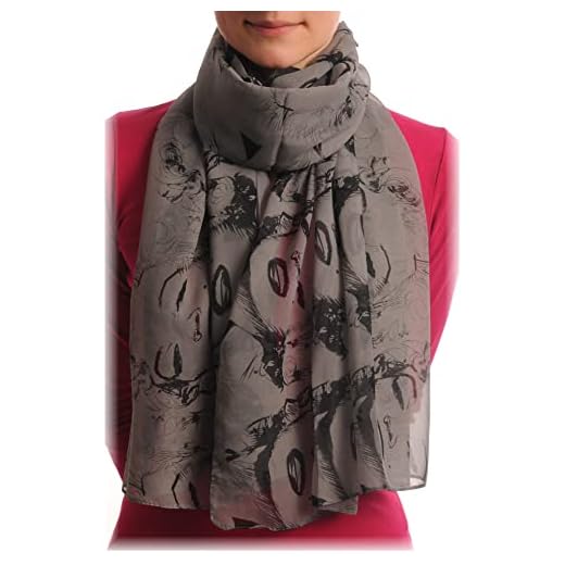 LissKiss Marilyn Monroe on Grey - Scarf - Gris Bufanda Talla unica - 66cm x 160cm