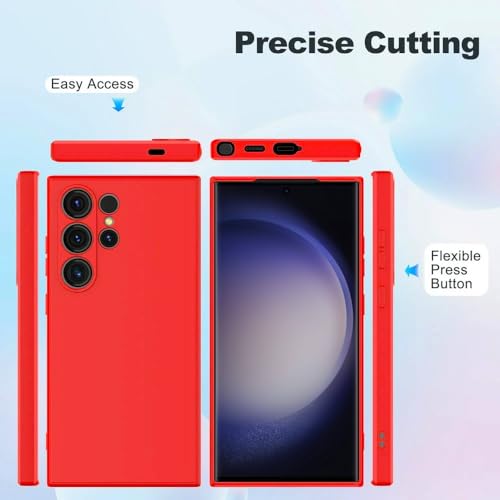 Image of Back Cover for Samsung Galaxy S23 Ultra 5G | Full Camera Protection | Premium Liquid Silicon Case | Flexible Bumper Case for Samsung Galaxy S23 Ultra 5G (Red)