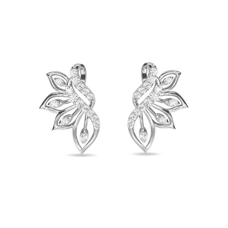 Image of KISNA JEWELS 14KT|18KT BIS Hallmark Pure Gold and Diamond Danglers Earrings For Women with Screw Back clouser