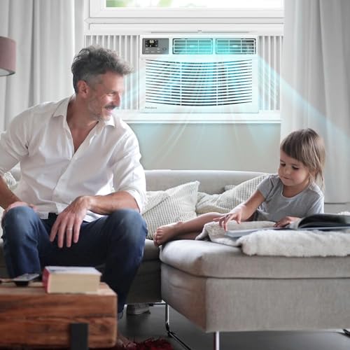Image of PhiloDeco 8000 BTU Window Air Conditioner 350 Sq. ft. Intelligent, LED Display Screen, with Remote Control,Ac Can Be Used as a Dehumidifier /Fan, Operates Quietly, Energy-Saving. Timer /Sleep and ECO