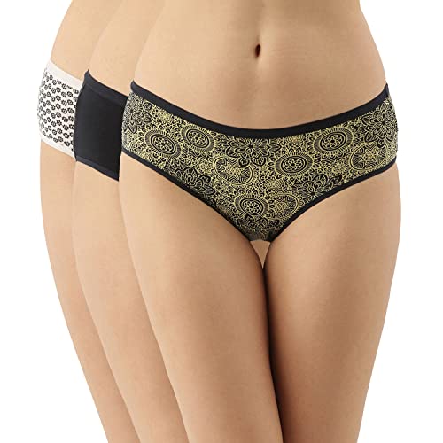 Image of Enamor Women's Cotton Hipster Panty Regular Fit Animal Print Panties (Pack of 3)