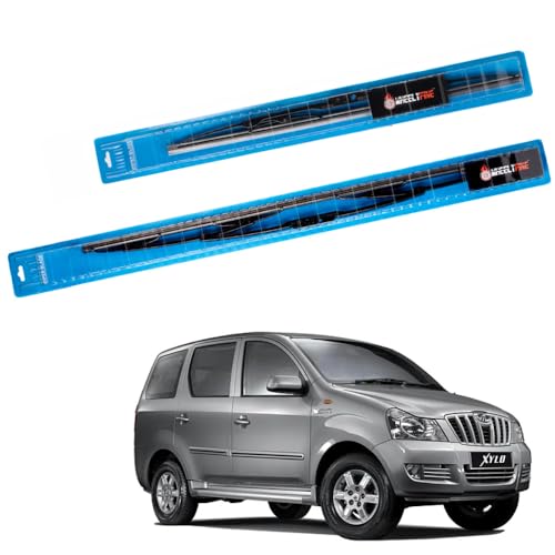 Image of Windshield Car Wiper Blades Metal Frame Water Repellant Cleaning Wiper Blades Refills Best for Mahindra Xylo Mhawk (2009 Onwards) Dr 24 inch /Pa 20 inch