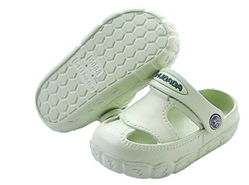[ジャンーウェ] サンダル ビーチサンダル クロックス風 ベビー 男の子 女の子 滑り止め 軽量 通気 かわいい 1-3歳 グリーン14.5