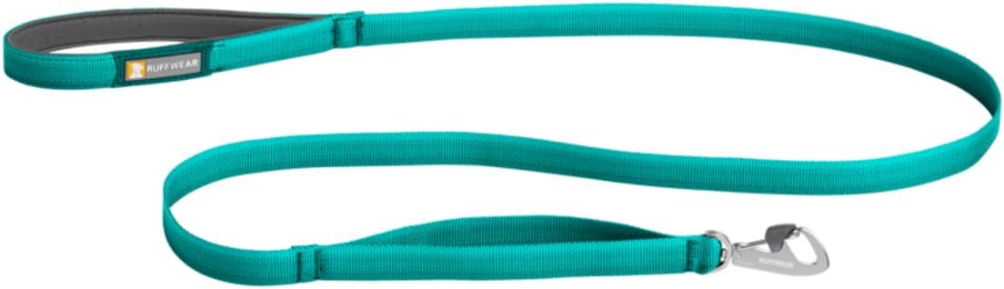 RUFFWEAR Front Range Leash, Lightweight 1.5m (5ft) Strong Lead with Padded Handle & Secure Swivelling Crux Clip, Compact Low-Profile Tubelok Webbing Restraint Aurora Teal (One Size, For All Breeds)