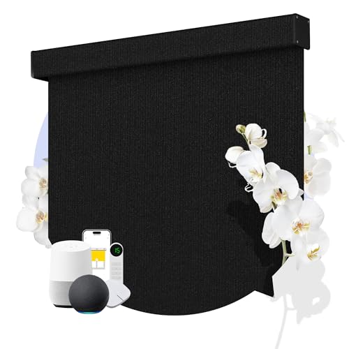 ViChilia Motorized Blackout Roller Shades – Smart Remote Control, Cordless Electric Window Blinds with Linen-Style Blackout Fabric for Living Rooms, Bedrooms & Family Spaces, Black, Custom Now