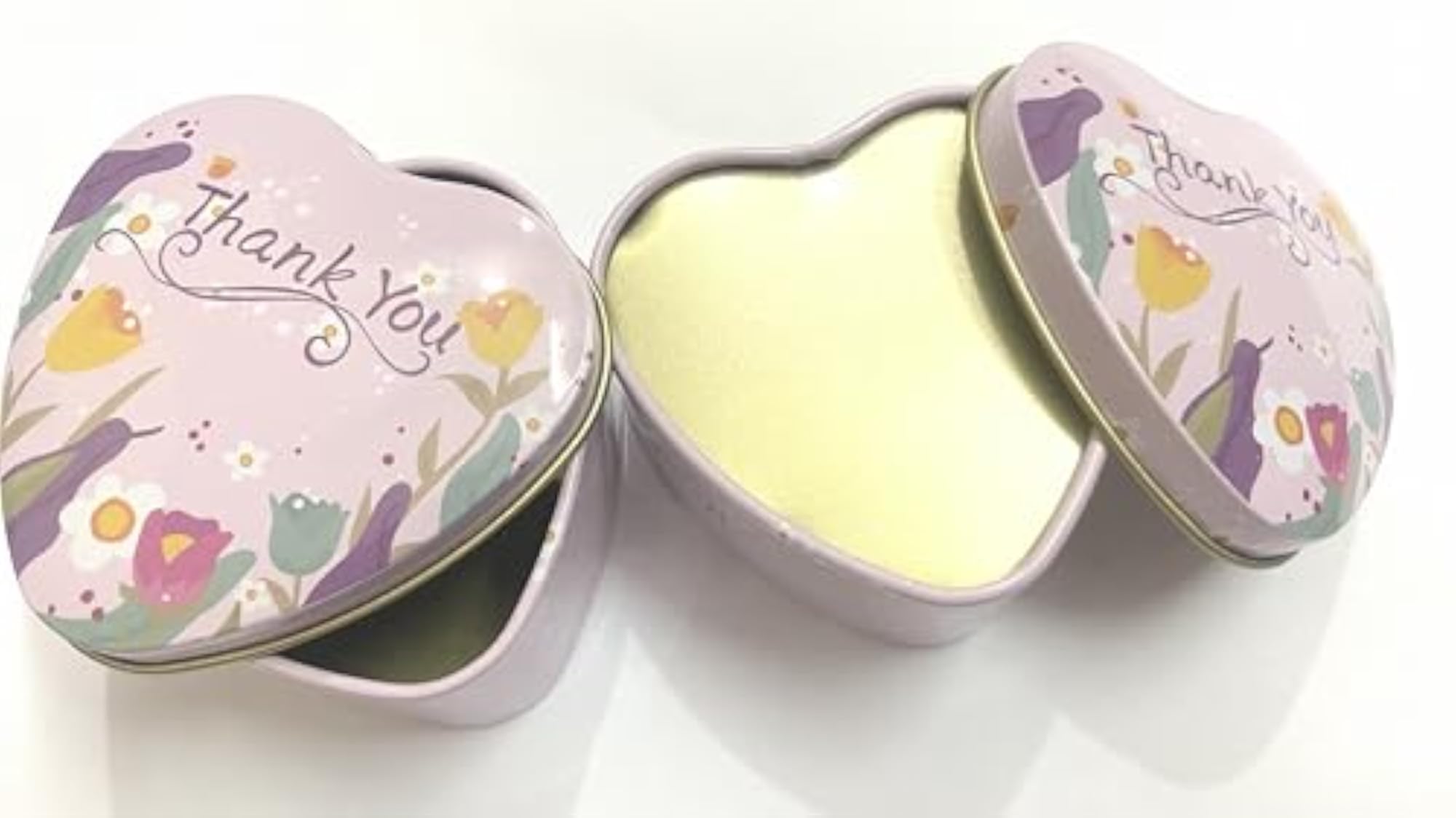 Heart Shaped THANK YOU Printed Tin Utility Box, Gift Idea