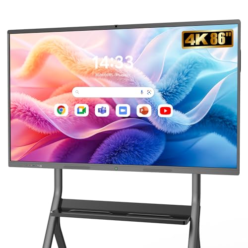 Image of YCKJNB 86" Smart Board 4K UHD, Interactive Whiteboard with Built-in Camera & Mic, Android OS, 8GB+128GB, All-in-One Wireless Touchscreen Digital Whiteboard for Classroom Home Office Studio